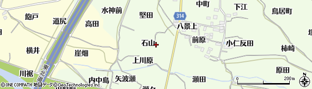 福島県福島市飯坂町東湯野（石山）周辺の地図