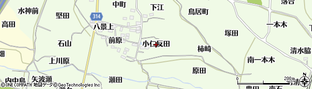 福島県福島市飯坂町東湯野（小仁反田）周辺の地図