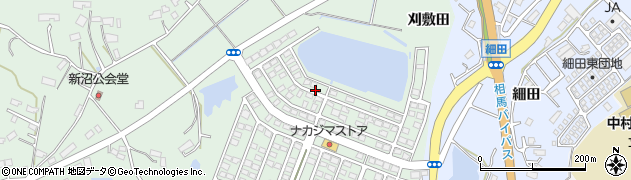 福島県相馬市新沼（刈敷田）周辺の地図