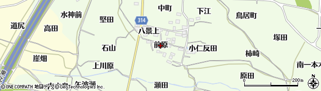 福島県福島市飯坂町東湯野（前原）周辺の地図