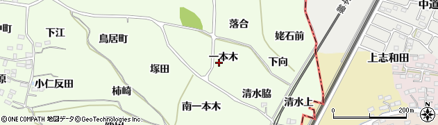 福島県福島市飯坂町東湯野（一本木）周辺の地図