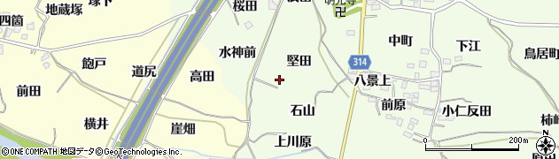 福島県福島市飯坂町東湯野堅田周辺の地図