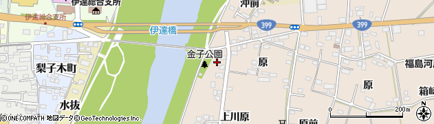 福島県伊達市箱崎（中川端）周辺の地図