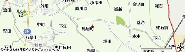 福島県福島市飯坂町東湯野（鳥居町）周辺の地図