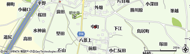 福島県福島市飯坂町東湯野（中町）周辺の地図