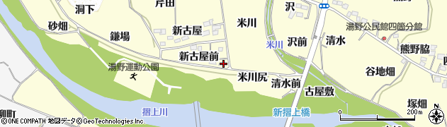 福島県福島市飯坂町湯野新古屋前17周辺の地図