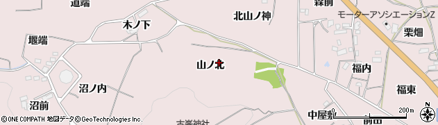 福島県福島市飯坂町平野（山ノ北）周辺の地図