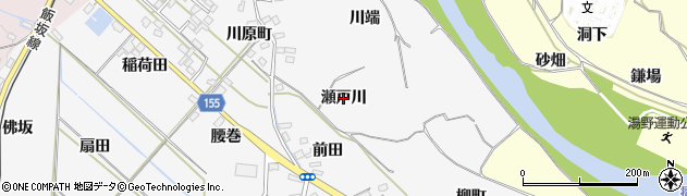 福島県福島市飯坂町（瀬戸川）周辺の地図