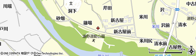福島県福島市飯坂町湯野（鎌場）周辺の地図