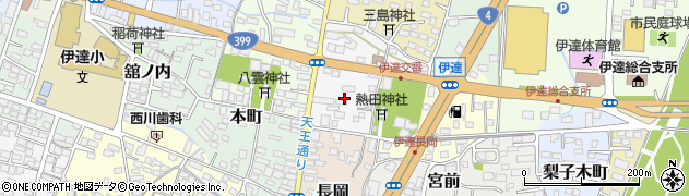 福島県伊達市右城周辺の地図