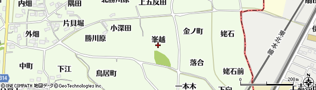 福島県福島市飯坂町東湯野（峯越）周辺の地図