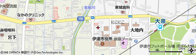 福島県伊達市保原町大泉（大地内）周辺の地図