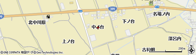 福島県伊達市保原町上保原中ノ台周辺の地図