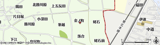 福島県福島市飯坂町東湯野（金ノ町）周辺の地図