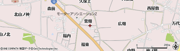 福島県福島市飯坂町平野栗畑周辺の地図
