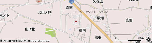 福島県福島市飯坂町平野（福内）周辺の地図