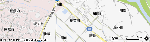 福島県福島市飯坂町稲荷田周辺の地図