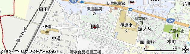 福島県伊達市根岸周辺の地図