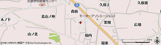 福島県福島市飯坂町平野森前周辺の地図