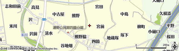 福島県福島市飯坂町湯野宮前周辺の地図