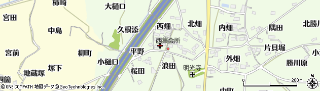 福島県福島市飯坂町東湯野西畑16周辺の地図