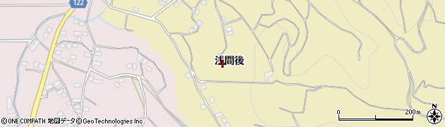 福島県伊達市梁川町細谷（浅間後）周辺の地図
