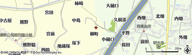 福島県福島市飯坂町湯野（柳町）周辺の地図
