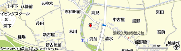 福島県福島市飯坂町湯野（沢）周辺の地図