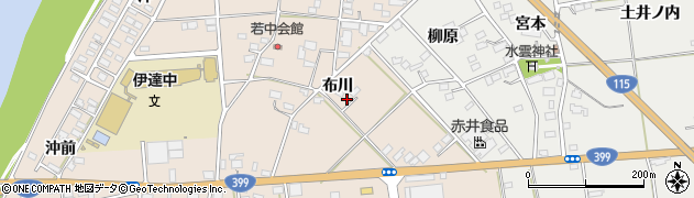 福島県伊達市箱崎布川61周辺の地図