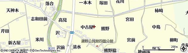 福島県福島市飯坂町湯野中古屋周辺の地図