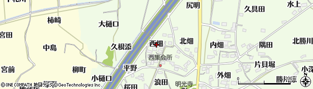 福島県福島市飯坂町東湯野西畑周辺の地図