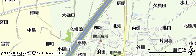 福島県福島市飯坂町東湯野（西畑）周辺の地図