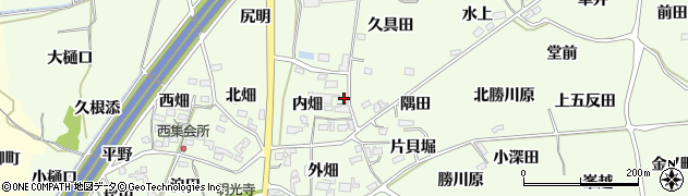 福島県福島市飯坂町東湯野（内畑）周辺の地図