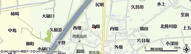 福島県福島市飯坂町東湯野（北畑）周辺の地図