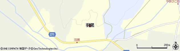 新潟県阿賀野市羽黒周辺の地図