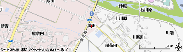 福島県福島市飯坂町平野（境田）周辺の地図
