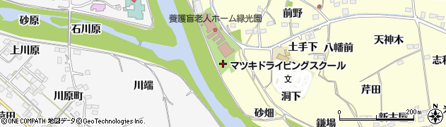 福島県福島市飯坂町湯野（梁尻）周辺の地図