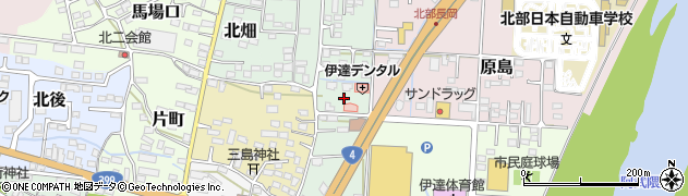 福島県伊達市岡前周辺の地図