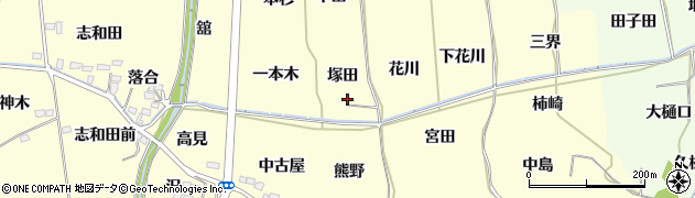 福島県福島市飯坂町湯野塚田周辺の地図