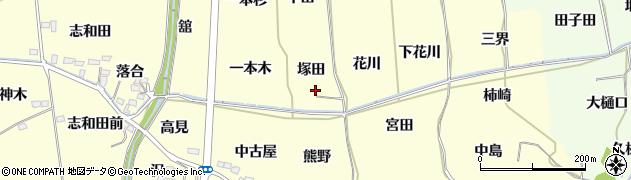 福島県福島市飯坂町湯野（塚田）周辺の地図
