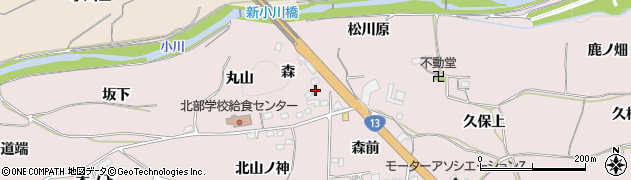 福島県福島市飯坂町平野森22周辺の地図