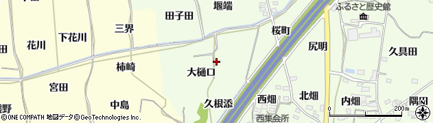福島県福島市飯坂町東湯野（大樋口）周辺の地図