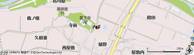 福島県福島市飯坂町平野内手周辺の地図