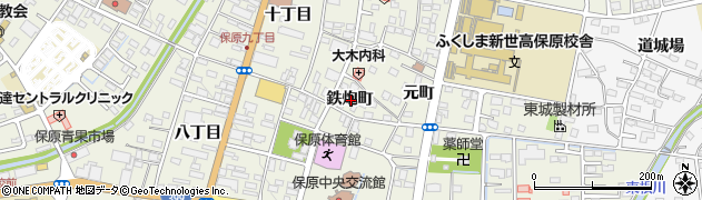 福島県伊達市保原町鉄炮町周辺の地図