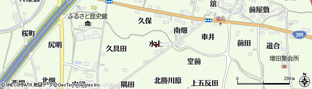 福島県福島市飯坂町東湯野水上周辺の地図