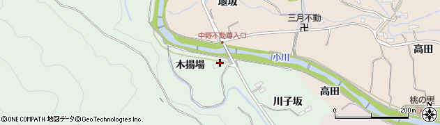 福島県福島市大笹生（木揚場）周辺の地図
