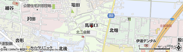 福島県伊達市馬場口周辺の地図
