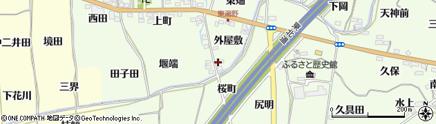 福島県福島市飯坂町東湯野外屋敷7周辺の地図