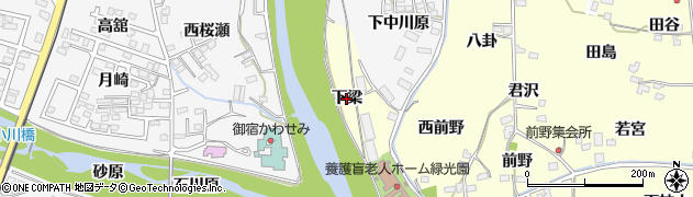 福島県福島市飯坂町湯野（下梁）周辺の地図