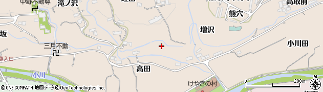福島県福島市飯坂町中野（高田）周辺の地図